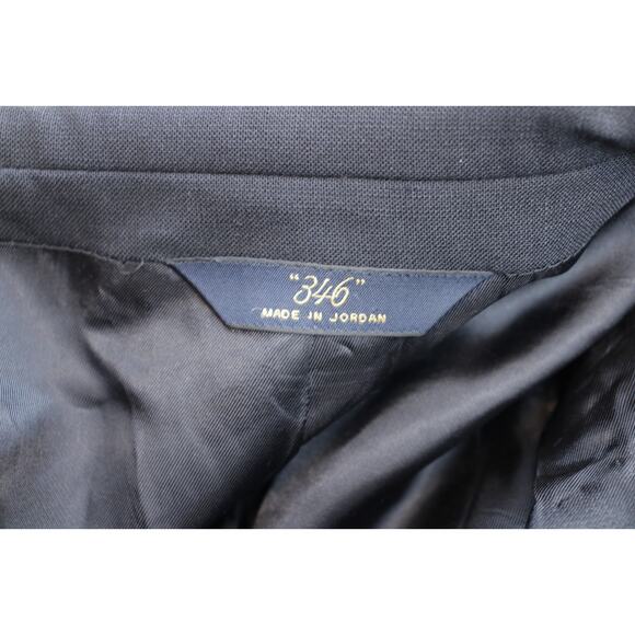 Brooks Brothers Blazer Mens 44L Navy Blue 346 Wool Blend Stretch 2 Buttons - Picture 8 of 12